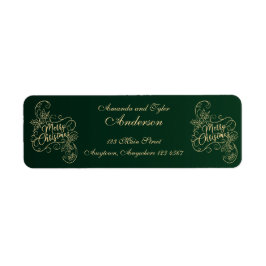 God jul Holly Grönt Hälsning Helgdag Returadress Etikett