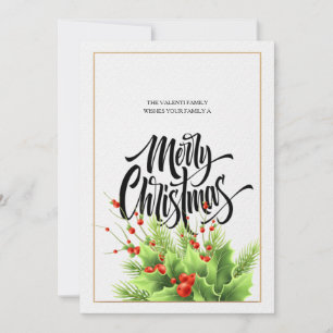 God jul Holly Helgdag Card Julkort