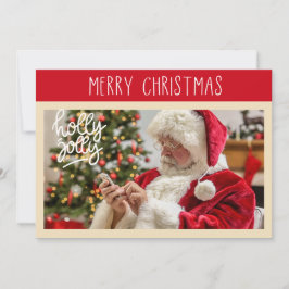 God Jul | Holly Jolly Santa Photo Card Julkort