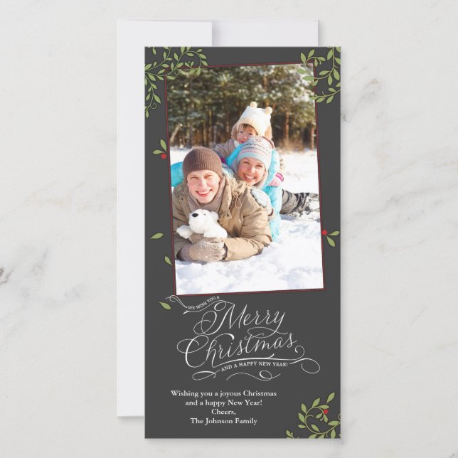 God jul Holly Julkort (Framsida)