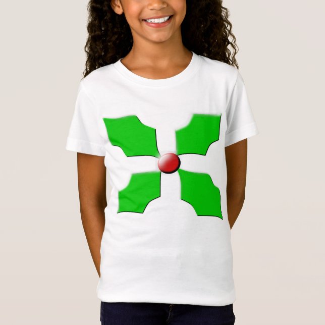 God jul Holly Kids T Shirt (Framsida)