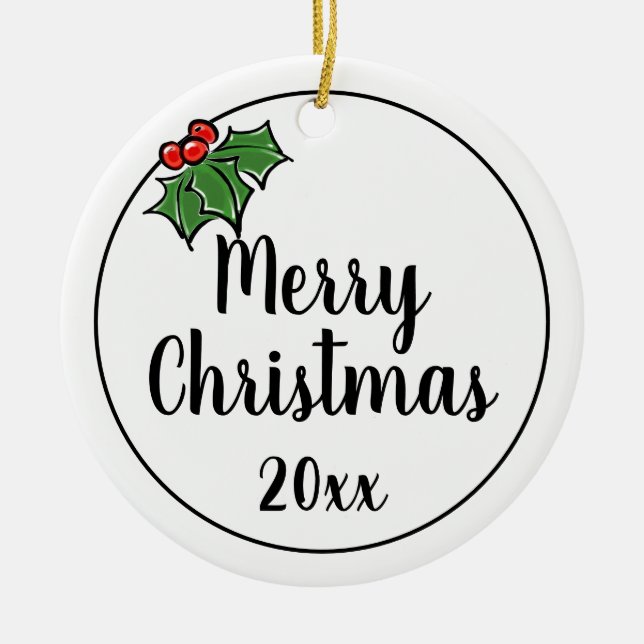 God jul holly löv bär julgransprydnad keramik (Framsidan)