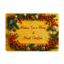 God Jul Holly Magnet
