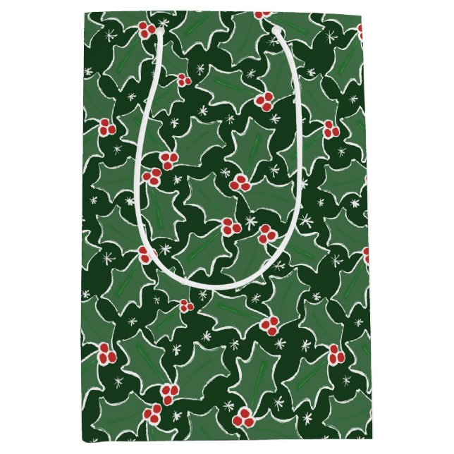 God jul Holly Medium Gift Bag (Framsidan)