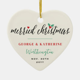 God jul Holly Mistletoe Photo Bröllop Julgransprydnad Keramik