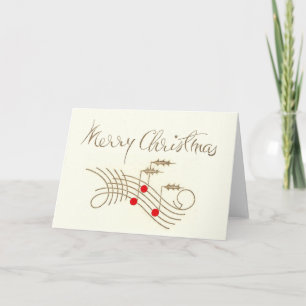 God jul Holly Music Card Kort