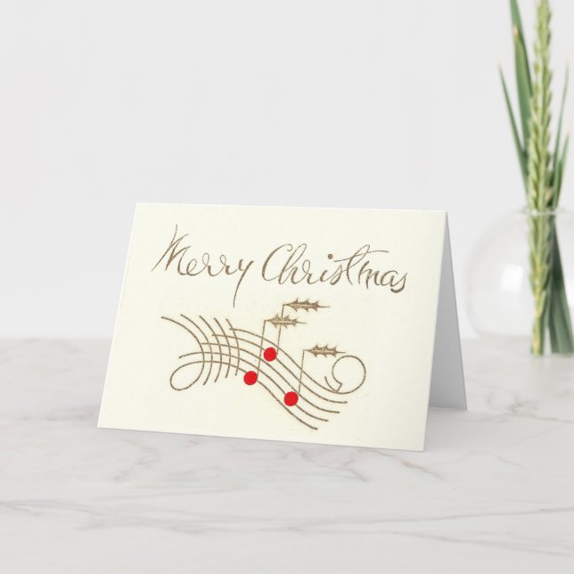 God jul Holly Music Card Kort (Framsida)