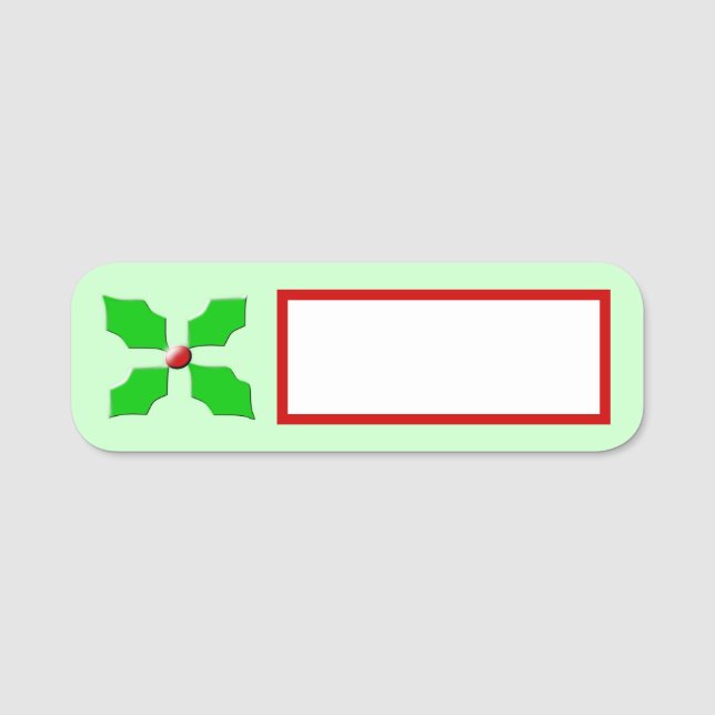 God jul Holly Namnbricka (Framsida)