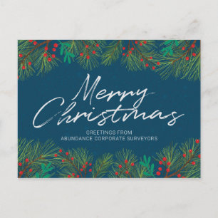 God jul Holly och Berries Personalize Helg Vykort