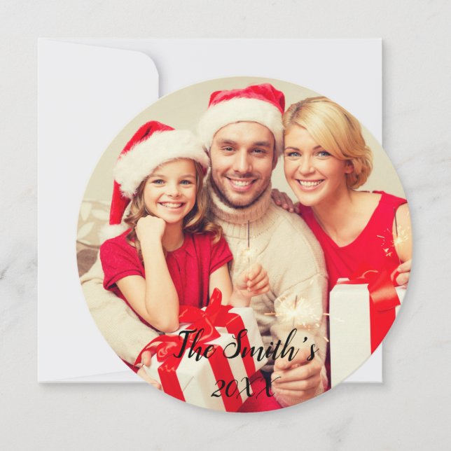 God jul Holly Photo Card II Julkort (Framsida)