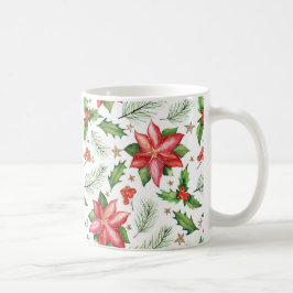God jul Holly Poinsettia Flower Helgdag Kaffemugg