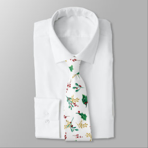 God jul Holly Red Berry Foliage Guld Greenery Slips