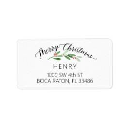 God jul Holly Return-adressetikett Adressetikett