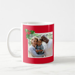 God jul Holly Sprig - Anpassningsbar Photo - Kaffemugg