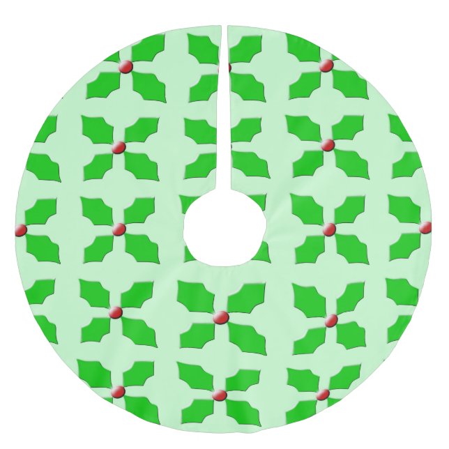 God jul Holly Träd Skirt Julgransmatta Borstad Polyester (Framsidan)