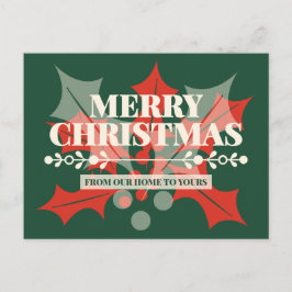 God Jul Holly Typografi Högtidlig Julkort Helg Vykort