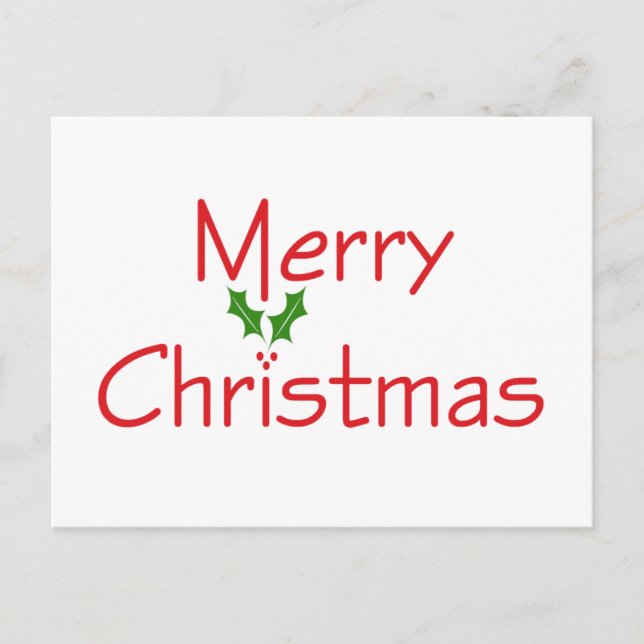 God jul Holly vykort (Framsida)