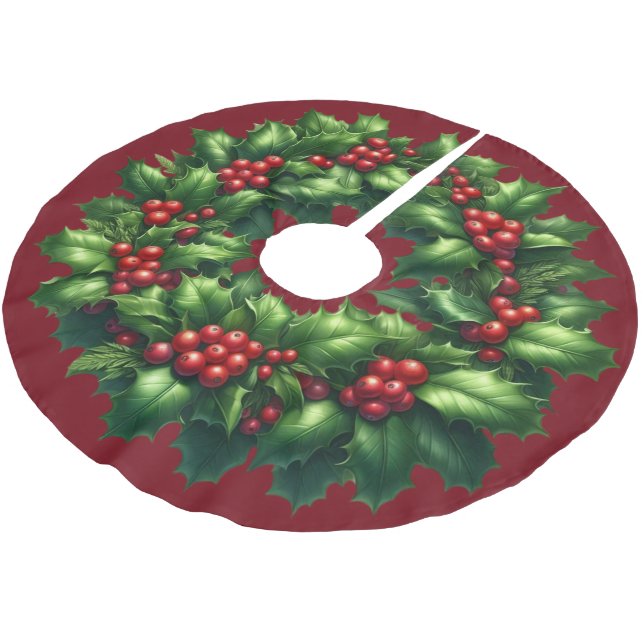 God jul Holly Wandan Träd Skirt Julgransmatta Borstad Polyester (Vinklad)