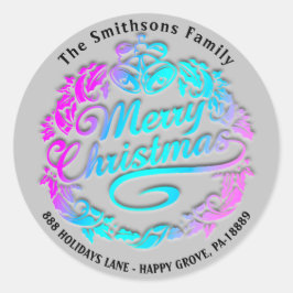 God jul Holly Wande OSA Royal Rosa Ombre Runt Klistermärke