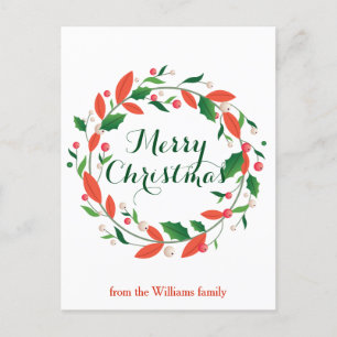 God jul Holly Wandeand Traditional Anpassningsbar Vykort