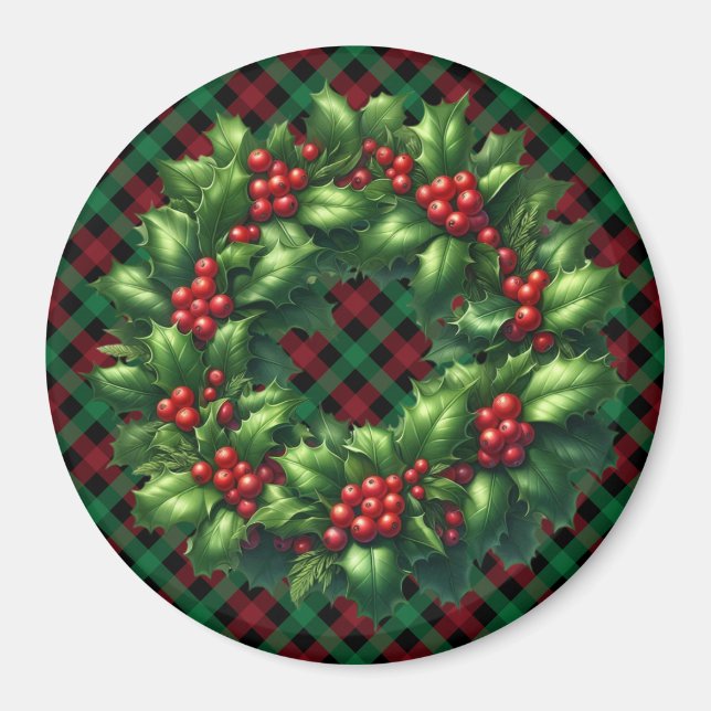 God jul Holly Wandeneten Magnet (Framsidan)
