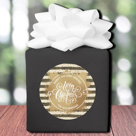 God jul Homemade Helgdag Baking Guld Runt Klistermärke