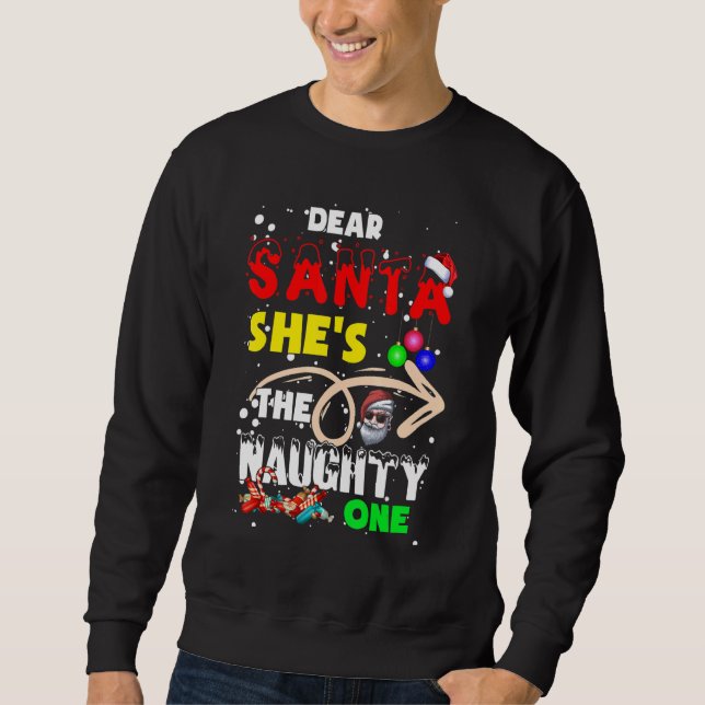 God jul, hon är den stygga en lång ärmad tröja (Framsida)