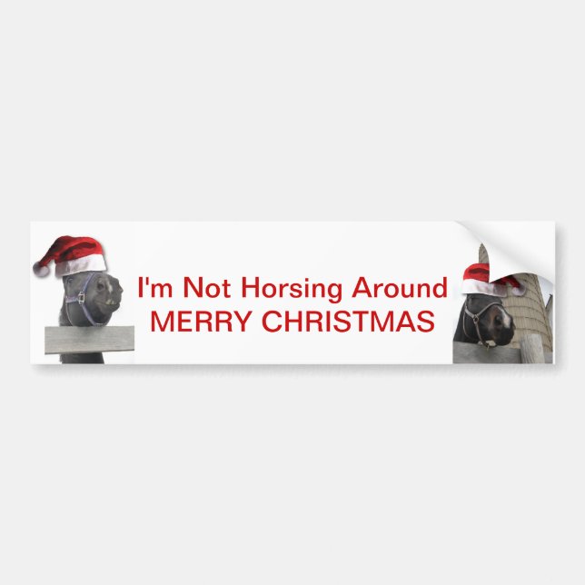God jul Horse Bildekal (Framsidan)