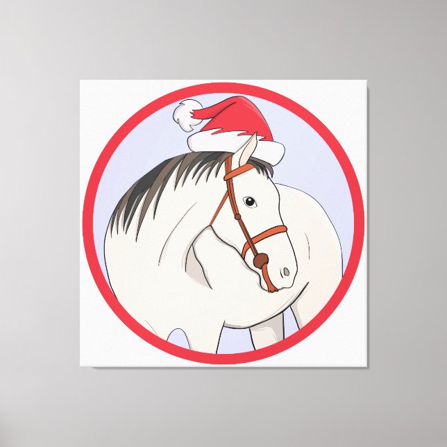 God jul Horse Canvastryck (Framsida)