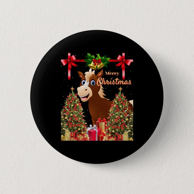 God jul Horse Knapp (Framsida)