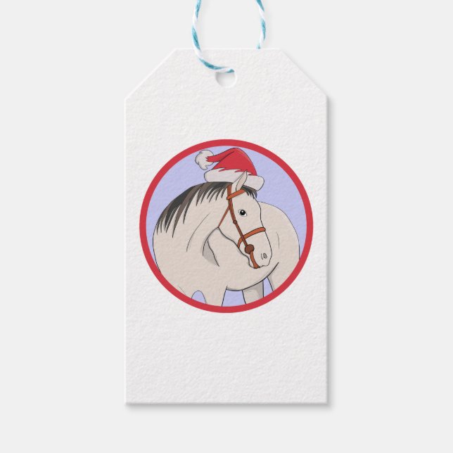 God jul Horse Presentetikett (Framsidan)