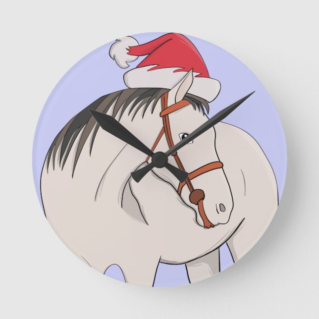 God jul Horse Rund Klocka (Framsida)