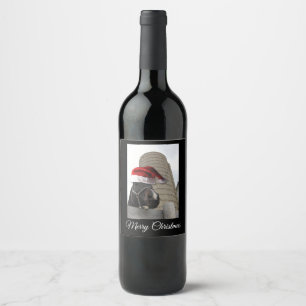 God jul Horse Vinflaska Etikett