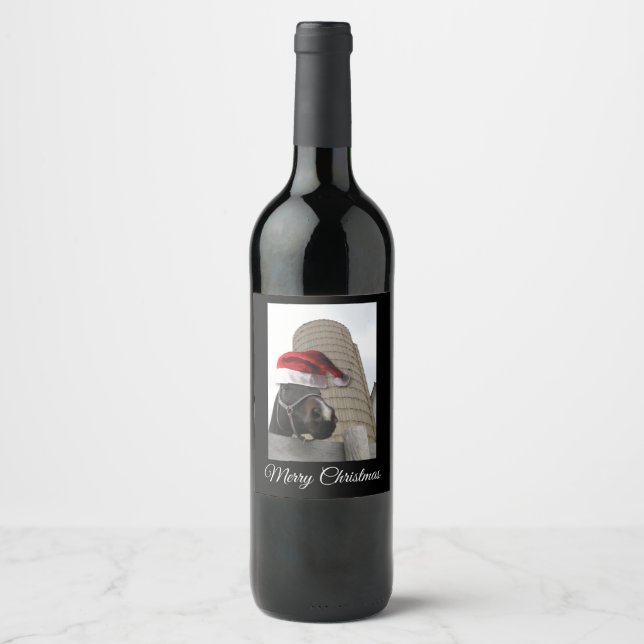 God jul Horse Vinflaska Etikett (Framsida)