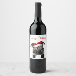 God jul Horses Vinflaska Etikett