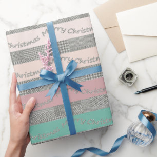 God jul Houndstooth Mönster, Rand Presentpapper