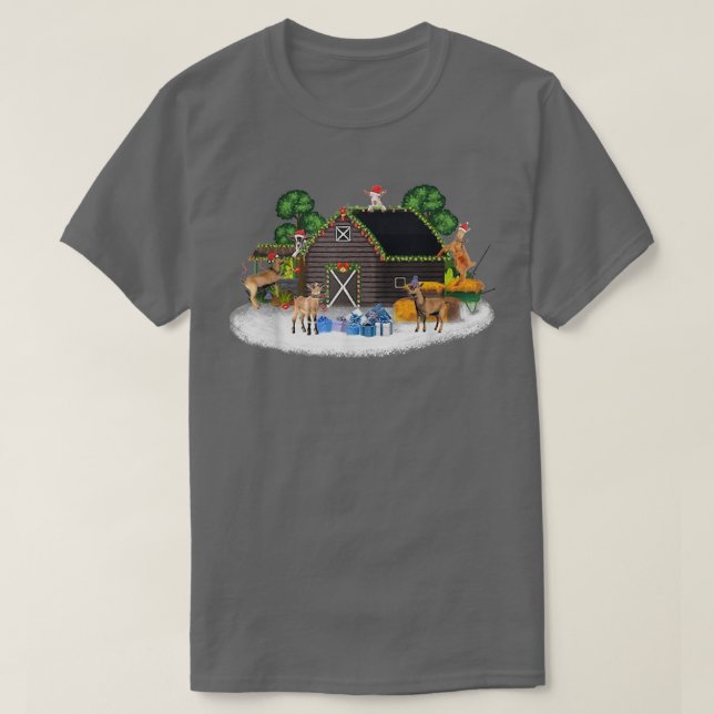 God jul - House Goat Winter Julafton Snö T Shirt (Design framsida)