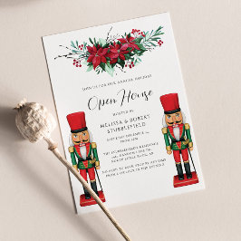 God Jul - House Poinsettia Leksak Nutcracker Inbjudningar