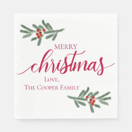 God jul- Hullbär, gran Pappersservett