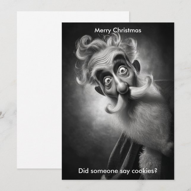 God jul humor tomte högtid hälsning  julkort (Fram/baksida)