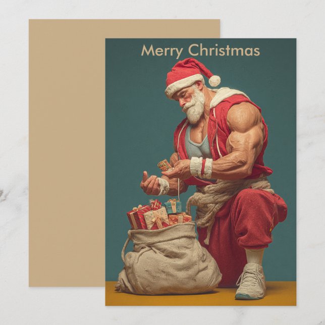God Jul Humor Tomte | Högtids hälsning  Julkort (Fram/baksida)