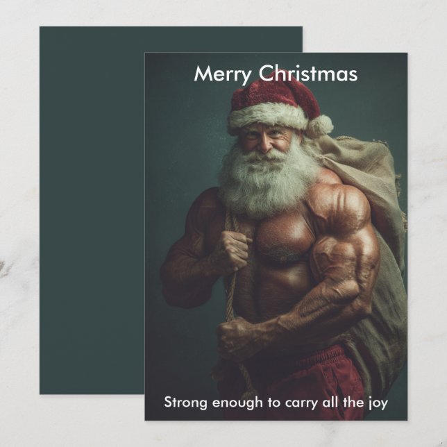 God Jul Humor Tomte | Högtids hälsning  Julkort (Fram/baksida)