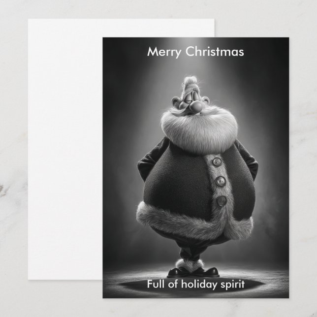 God Jul Humor Tomte Semestern julhälsning  Julkort (Fram/baksida)