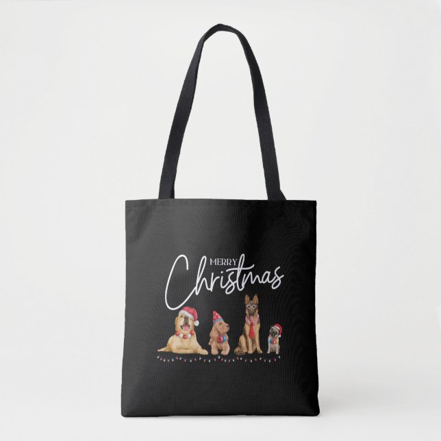God jul Hund älskare Tygkasse (Framsida)