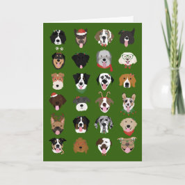 God jul Hund Ansikte Mönster Helgkort