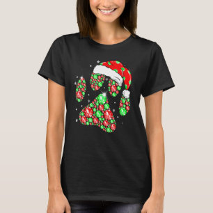 God Jul Hund Ben Ljus Tomte Hatt Snöflinga T Shirt