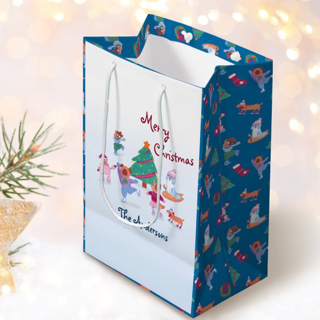 God jul Hund Ice Sking Namn Blue (Skapare uppladdad)