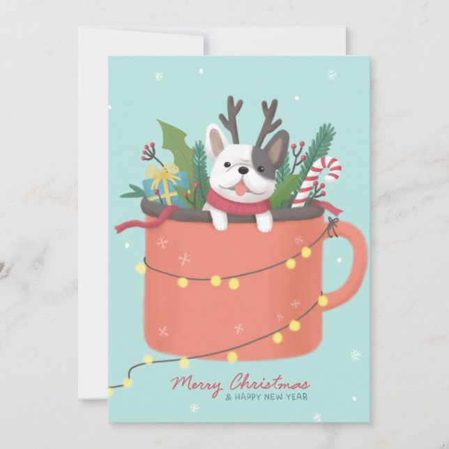 God jul: Hund Illustration Art Inbjudningar (Framsida)