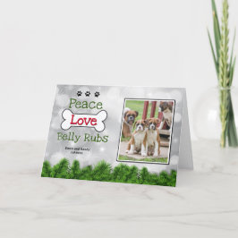 God jul Hund-kort - fred, Kärlek Belly Rubs Tack Kort