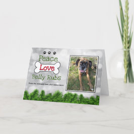 God jul Hund-kort - fred, Kärlek Belly Rubs Tack Kort